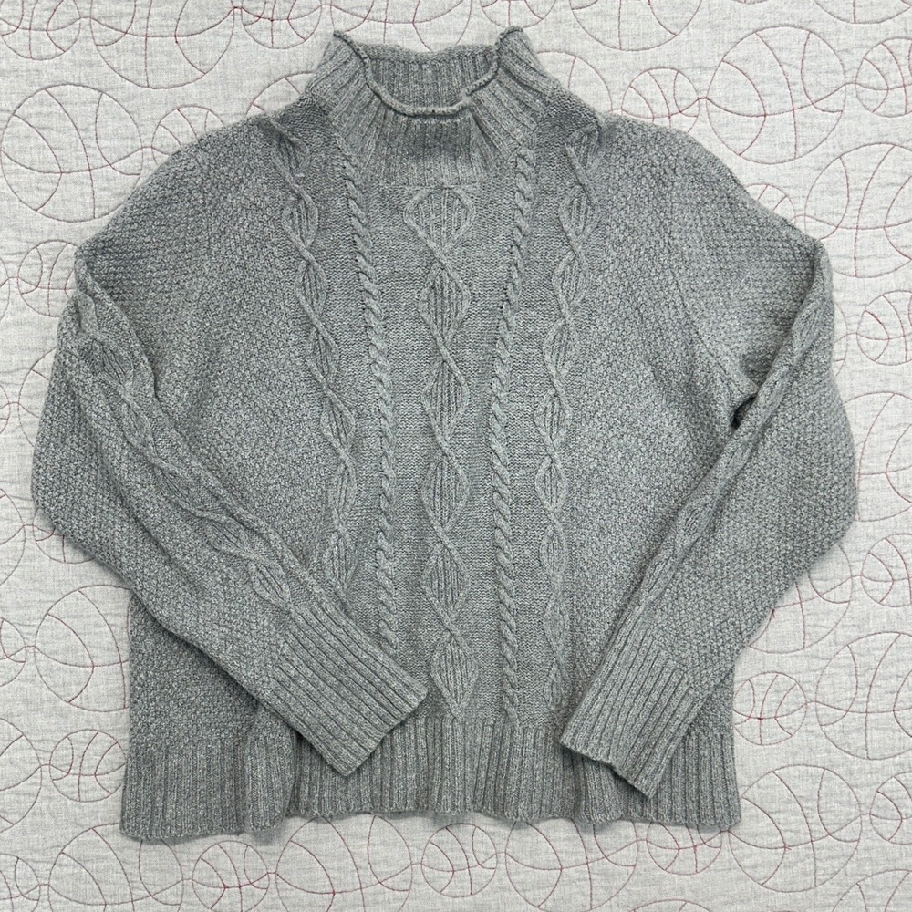 KUHL Helena Cable Knit Sweater Mock Neck Merino Wool Blend / Women's XL